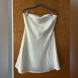 Strapless mini dress with cowl back